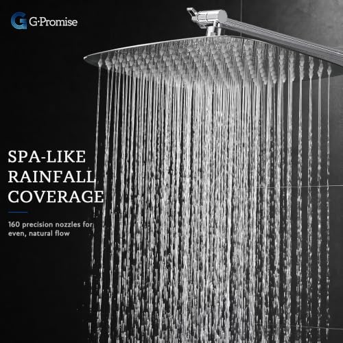 All Metal 16" Rain Shower Head with Handheld for Bathroom Upgrade