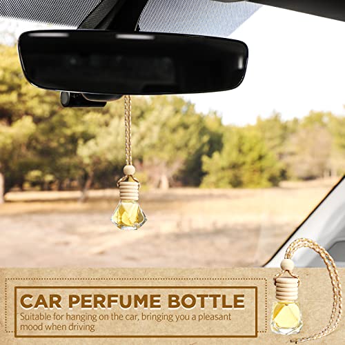 50 Pcs Hanging Car Air Freshener Car Diffuser Bottles Empty Glass Perfume Bottle Freshener Diffuser Bottle Pendant for Essential Oil Fragrance Aromatherapy Ornament (50 Count)