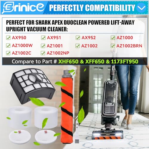 Filter Brush Roller Kit Replacement for Shark APEX DuoClean
