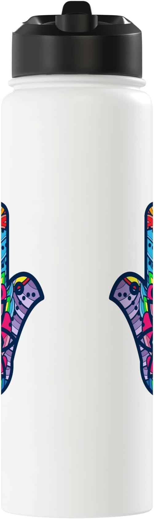Colorful Nazar Amulet Hamsa Symbol Blue Evil Eye Ornament Stainless Steel Insulated Water Bottle