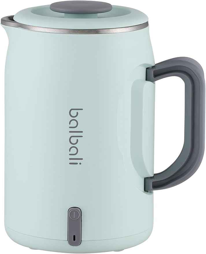 balbali 20oz Small Electric Kettle for Boiling Water - Collapsible Handle Mini Electric Kettle/Boiler for Tea - 400w Low Wattage Portable Kettle for Travel – Green