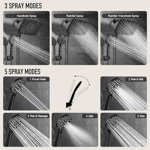 11.8“ Rain Shower Head with Handheld (2 Count)
