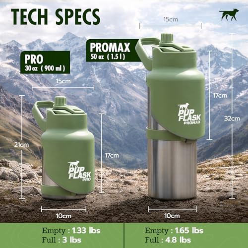 PupFlask Pro Portable Insulated Dog Water Bottle (30 Fl Oz)