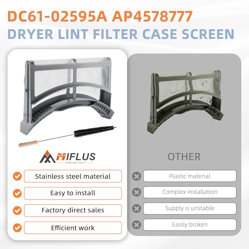 DC61 02595A Dryer Lint Screen Filter Replacement Compatible Samsung+Brush