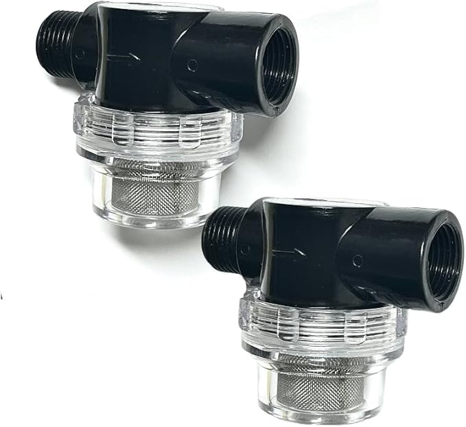 2 RV Trailer Water Pump Filter Fresh Water Pump Strainer ，Twist-On Pipe Filter. Compatible with WFCO, Shurflo Water Pumps, Applicable, RV Marine Water Pump Filter, Water Pump Strainer Filter