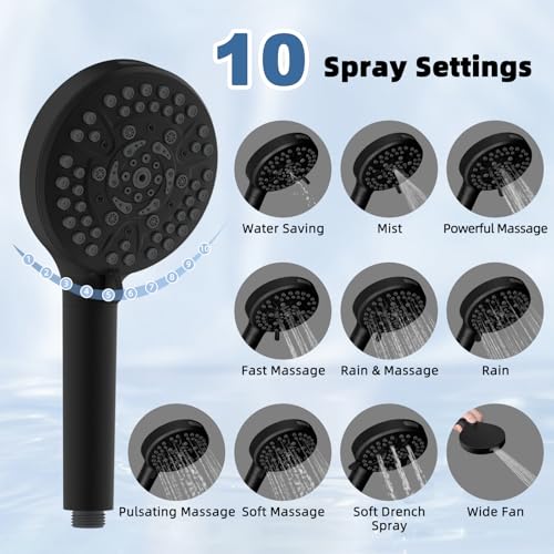 Metal 10" Rain Shower Head with Handheld