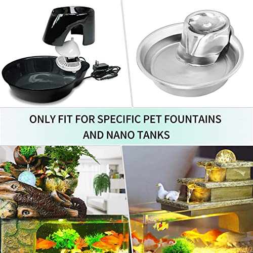Pet Replacement Pump 60 GPH 2W 2ft High Lift Quiet Pump for Smart Pet Fountains 12 V Compact Submersible Water Pump with 120 V Converter Adaptor for Nano Fish Tanks Bowls Up to 5 Gallons