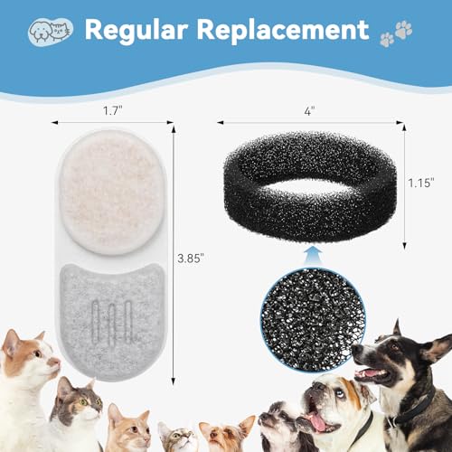 24 Pack Cat Water Filters for APAUK Pet Fountain 108oz (24 Count)