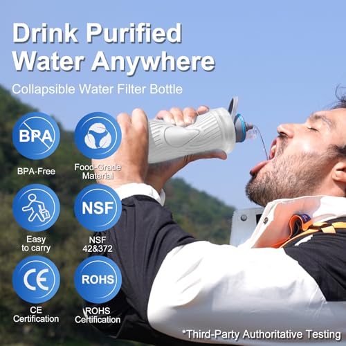 700ml Collapsible Water Filter Bottle
