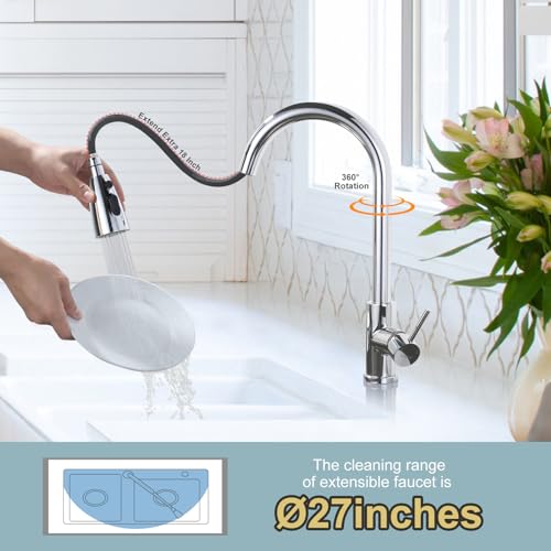 Chrome Kitchen Faucet with Sprayer
