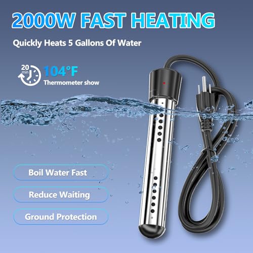 Portable Shower for Camping with Immersion Water Heater
