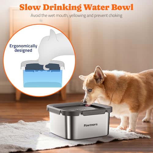 Stainless Steel Dog Water Bowl No Spill
