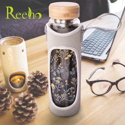 32oz Borosilicate Glass Water Bottle with Tea Infuser