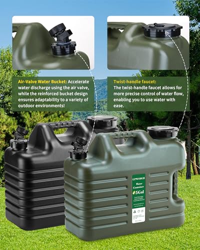 5 Gallon Camping Water Jug with Spigot (2 Count)