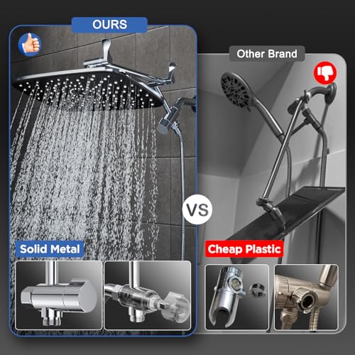 11.8" High Pressure Shower Head with Handheld