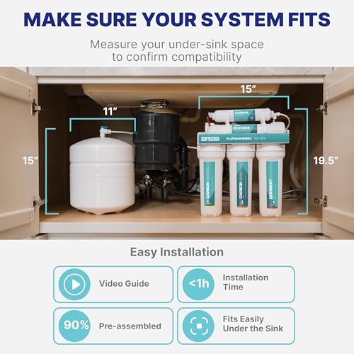 6 Stage Alkaline Undersink Reverse Osmosis System with Booster Pump
