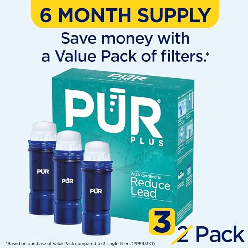 Plus Water Filter Replacement for Pitchers & Dispensers (3 Count)