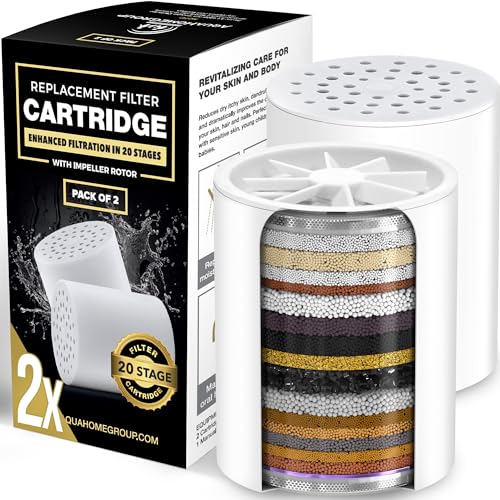 20 Stage Premium Shower Filter Replacement Cartridge with Spin Propeller 2 (2 Count)