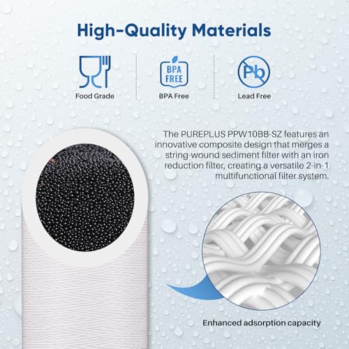 10"×4.5" String Wound Sediment Filter Compound With Iron Reducing Filter