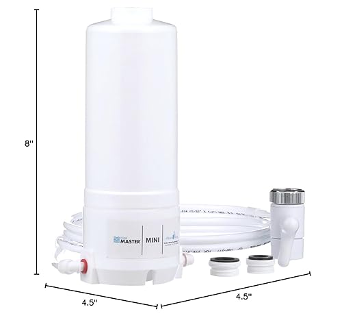 Home Master HM-MINI-Plus Countertop Faucet Filter, 750 Gallons Replaceable Filter, 1 Micron Absolute, NSF Certified Filter, Removes Lead, Chlorine, Chemicals, VOCs, TTHMs & More, Made in USA