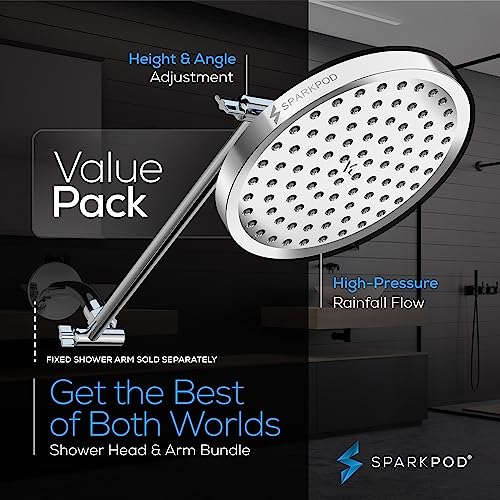 8" Round Rain Shower Head with 16" Shower Arm
