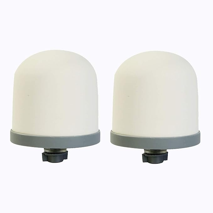 Huining Ceramic Dome Water Filter, Replacement for Pre-Filtration Unit, 0.15 to 0.5 Micron for Household Bucket Filtration System Pitcher (2 PCS)