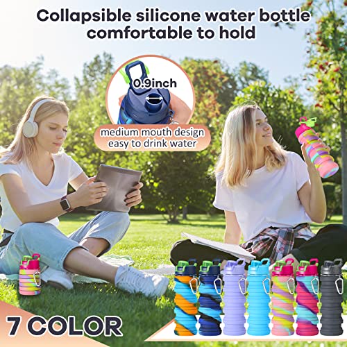 14Pack Collapsible Water Bottles Bulk with Hook17oz (14 Count)