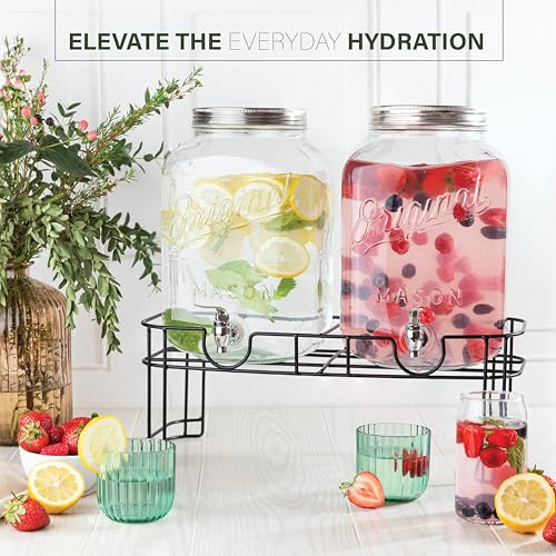 2 GALLON 2 PACK Glass Drink Dispensers for Parties