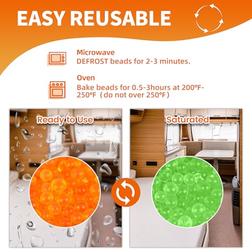 1000g Reachargeable Silica Gel Beads with 1 Cloth Bag (2 Count)