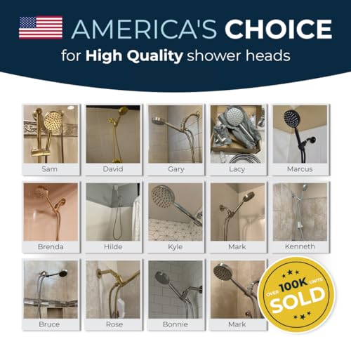 Solid Metal Handheld Shower Head with Hose and Brass Holder