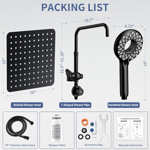 Filtered Rain Shower Head with Handheld Spray Combo