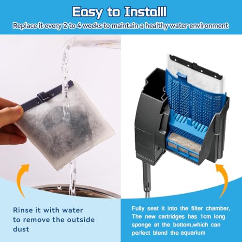 10 Pack Medium Aquarium Filter Cartridges for Filter Size 10 & E Internal Power Filter Size 20 (30 Gram)