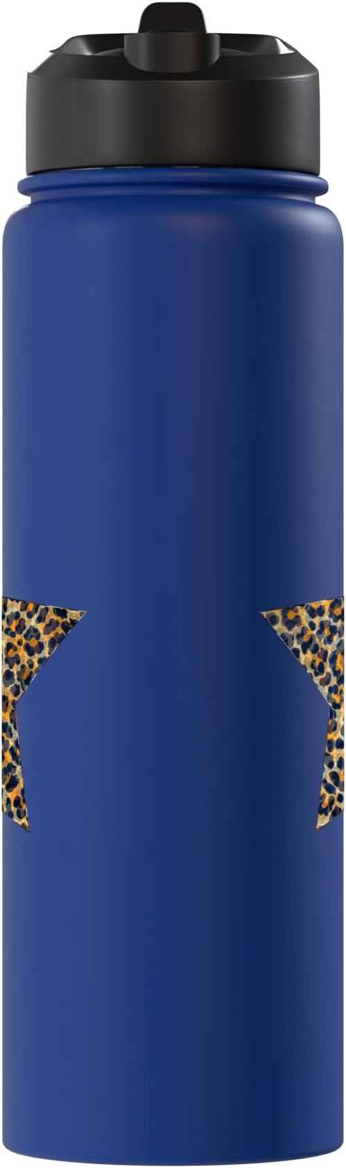 Star Shape - Cute Cheetah Leopard Print Graphic Stainless Steel Insulated Water Bottle