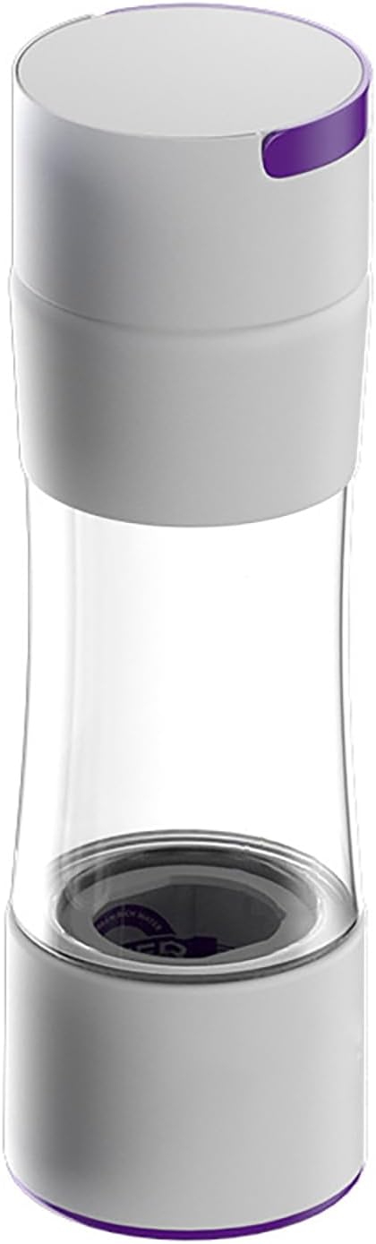 420ml Glass Hydrogen Water Bottle – Rechargeable PEM Hydrogen Water Generator with USB Charging, Smart Electric Water Ionizer for Travel, Fitness & Daily Hydration (White/Black) White