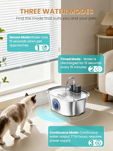 Cat Water Fountain Stainless Steel Cat Fountains for Drinking
