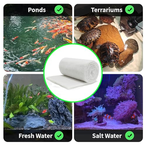 1'' Thick Aquarium Filter Floss 12"x 68" Poly Fiber Fish Tank Filter Media Water Polishing Filter Pad for Sump Canister Hang On Back Filter Cut to Size