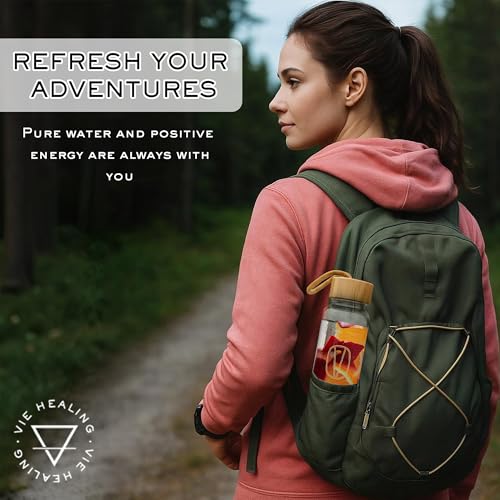 Gem Infused Aventurine Glass Water Bottle