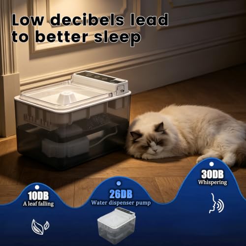 2026 New Upgrade Wireless Cat Water Fountain of 3L with Induction Lid