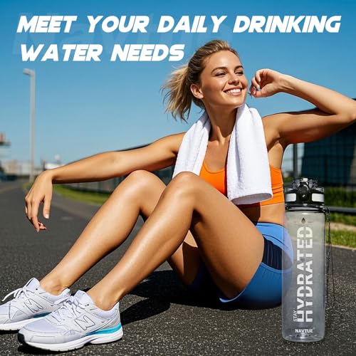 Water Bottle 32 oz Motivational Time Marker Tritan Bottle