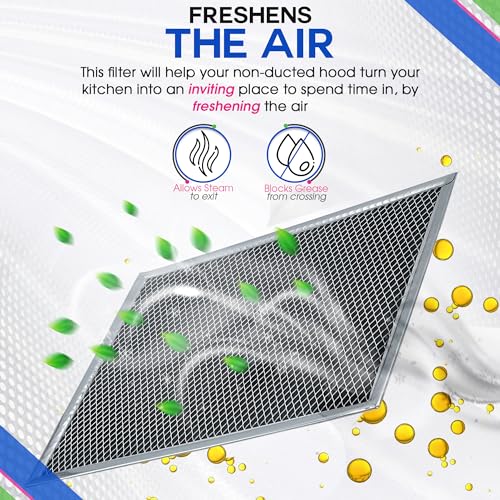 Charcoal Filter Replacement Fits 12.90" x 14.65" HPF30 97020466 Broan range hood filter (2 Count)