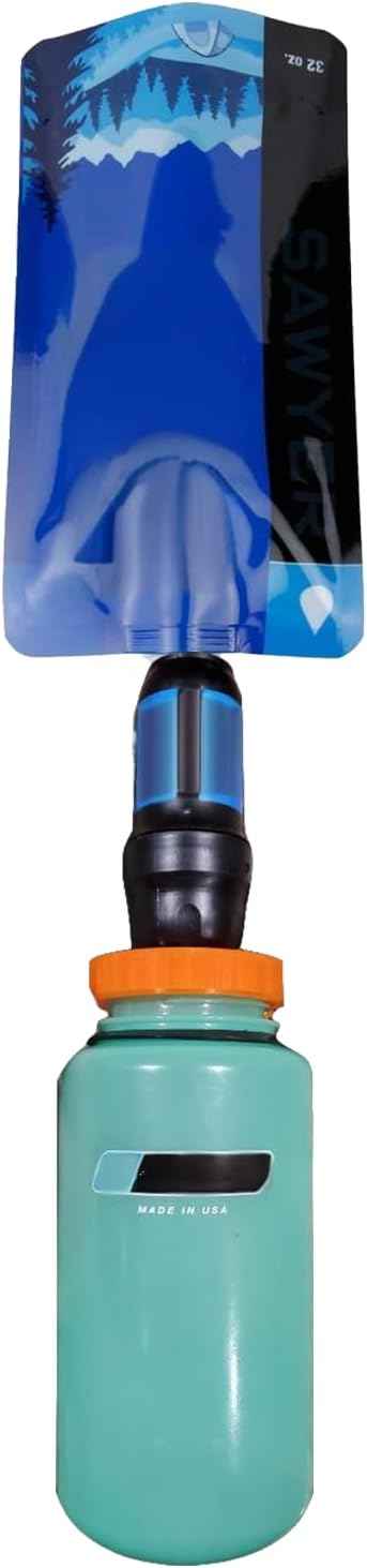 Compatible with Nalgene Wide Mouth Bottles, Water Filter Adapter for Sawyer Squeeze - Water Filtration fixtures for Camping & Hiking.Leak-Proof, Fast Connect-Perfect for Outdoor Adventures (Black)