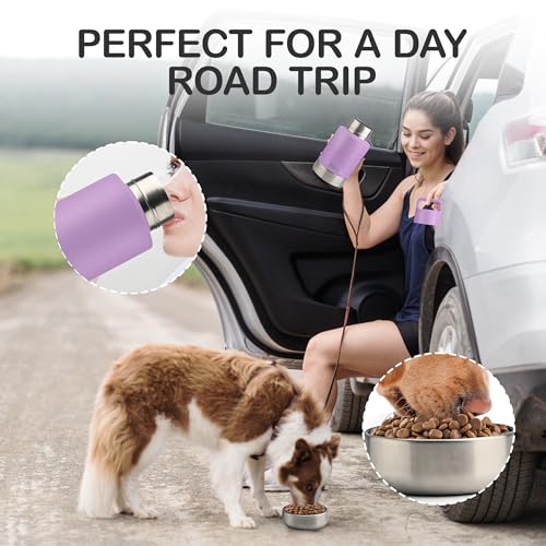 Insulated Dog Travel Water Bottle with Detachable Bowls
