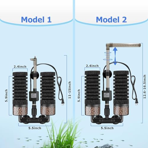 Upgrade Aquarium Electric Power Sponge Filter with Submersible Pump