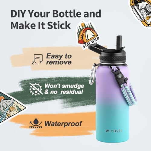 32 oz Insulated Water Bottle with Straw