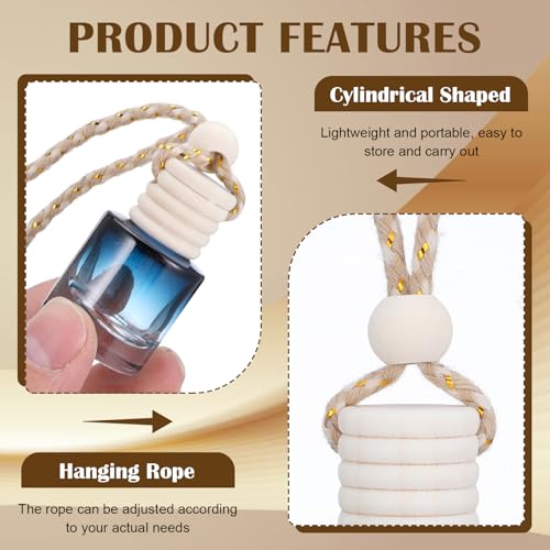 50 Pcs Hanging Car Air Freshener Car Diffuser Bottles Empty Glass Perfume Bottle Freshener Diffuser Bottle Pendant for Essential Oil Fragrance Aromatherapy Bottle Ornament (50 Count)