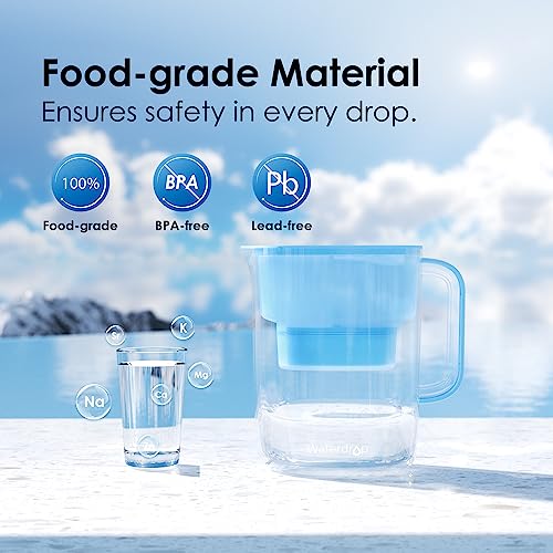 PT-07B-A Alkaline Water Filter Pitcher, 10-Cup, Up to pH 9.5