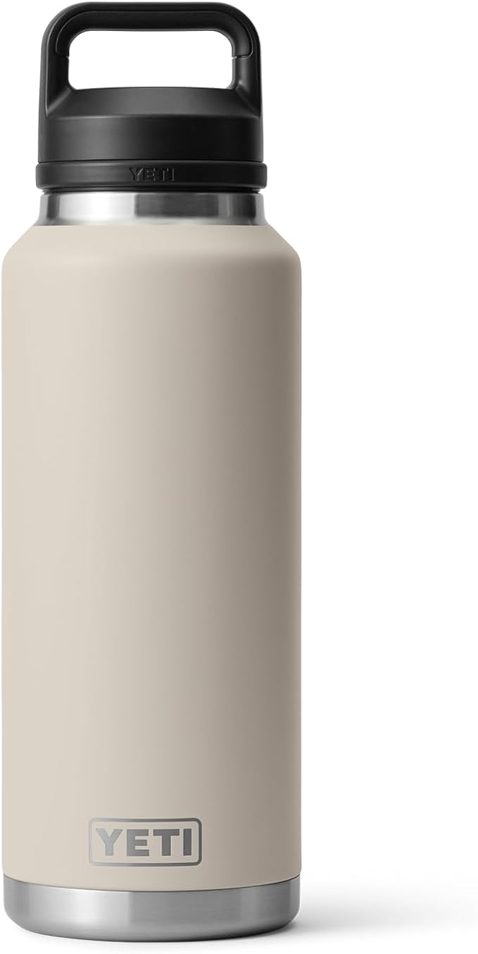 YETI Rambler 46 oz Bottle, Leakproof, Vacuum Insulated, Stainless Steel with Chug Cap, Cape Taupe