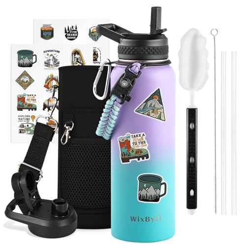 40 oz Insulated Water Bottle with Straw