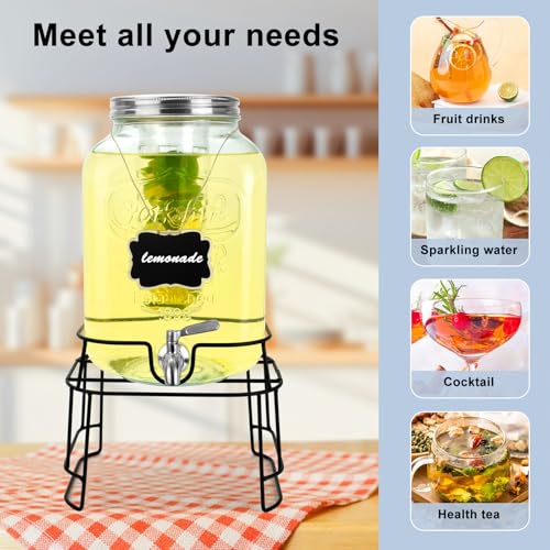 2 Gallon Glass Drink Dispensers For Parties