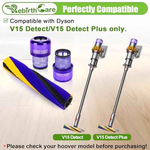 Brush Roller and Filter for Dyson V15 Detect (3 Count)